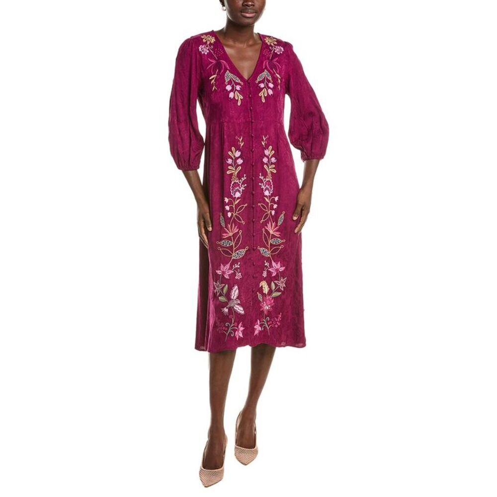 Johnny Was Womens Button Front Dress
